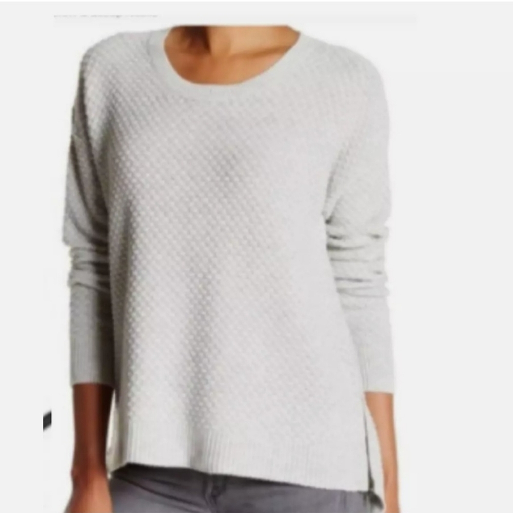 Madewell Grey Landmark TexturedSide Zip Sweater sz XS EUC